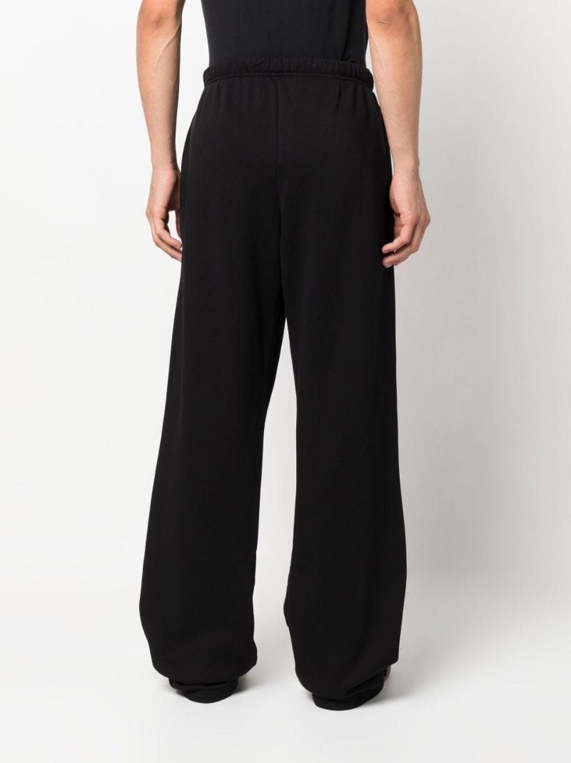Black Puddle Wide Leg Cotton Track Pants