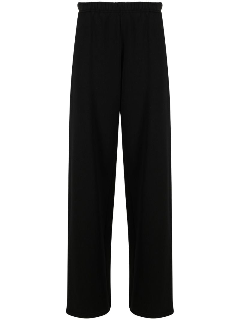 Black Puddle Wide Leg Cotton Track Pants