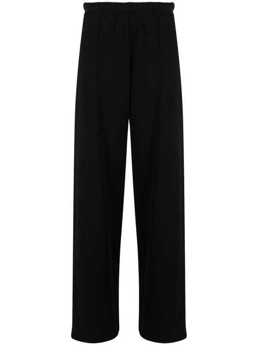 Black Puddle Wide Leg Cotton Track Pants