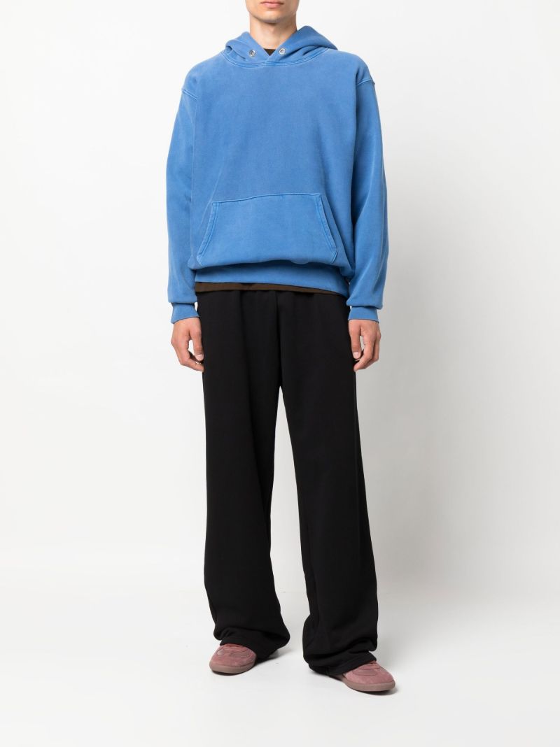 Black Puddle Wide Leg Cotton Track Pants