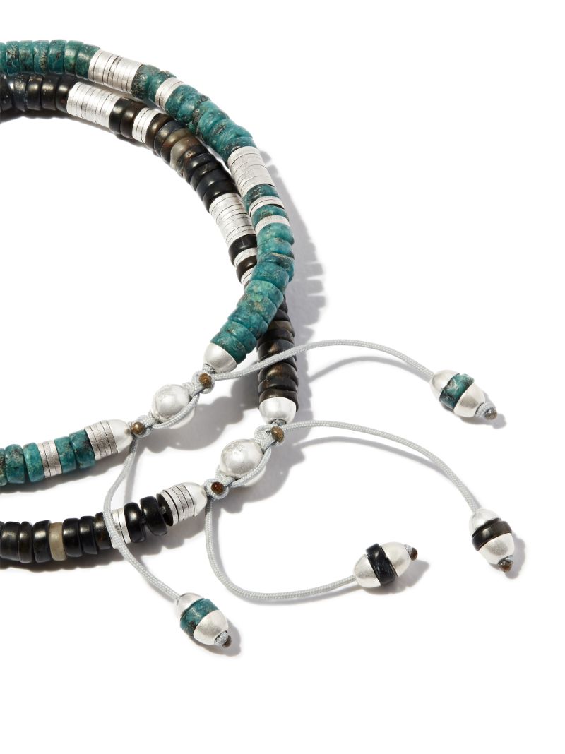 Silver-tone Tigers Eye Beaded Bracelet Set