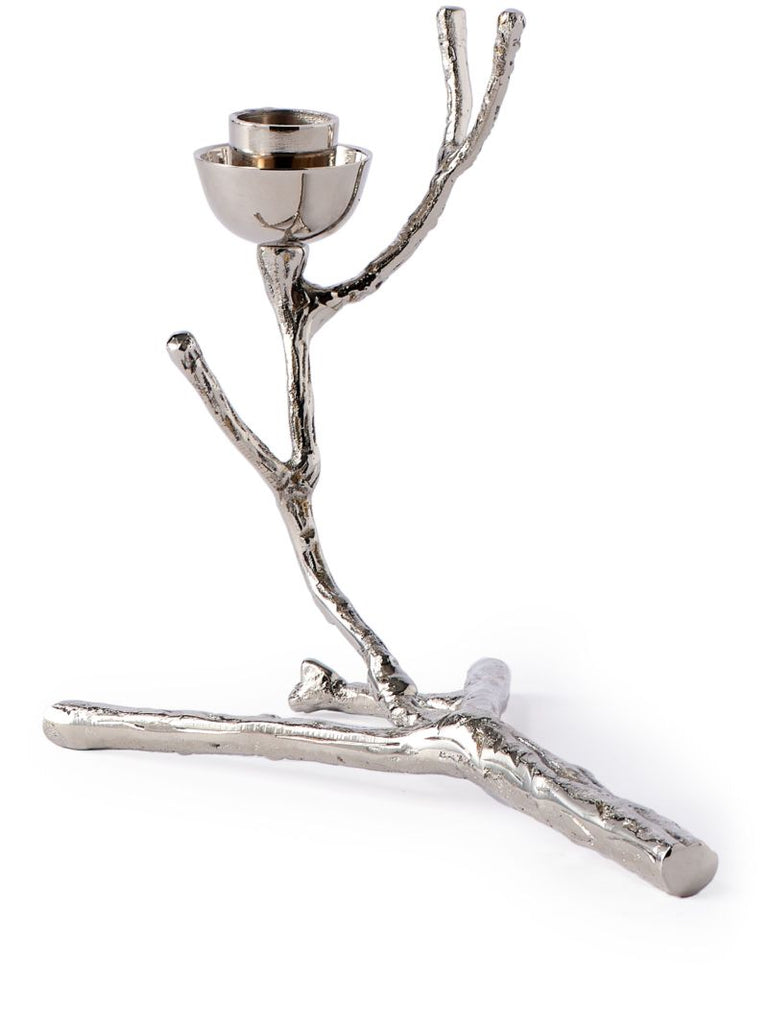 Silver-tone Twiggy Nickel Candle Holder