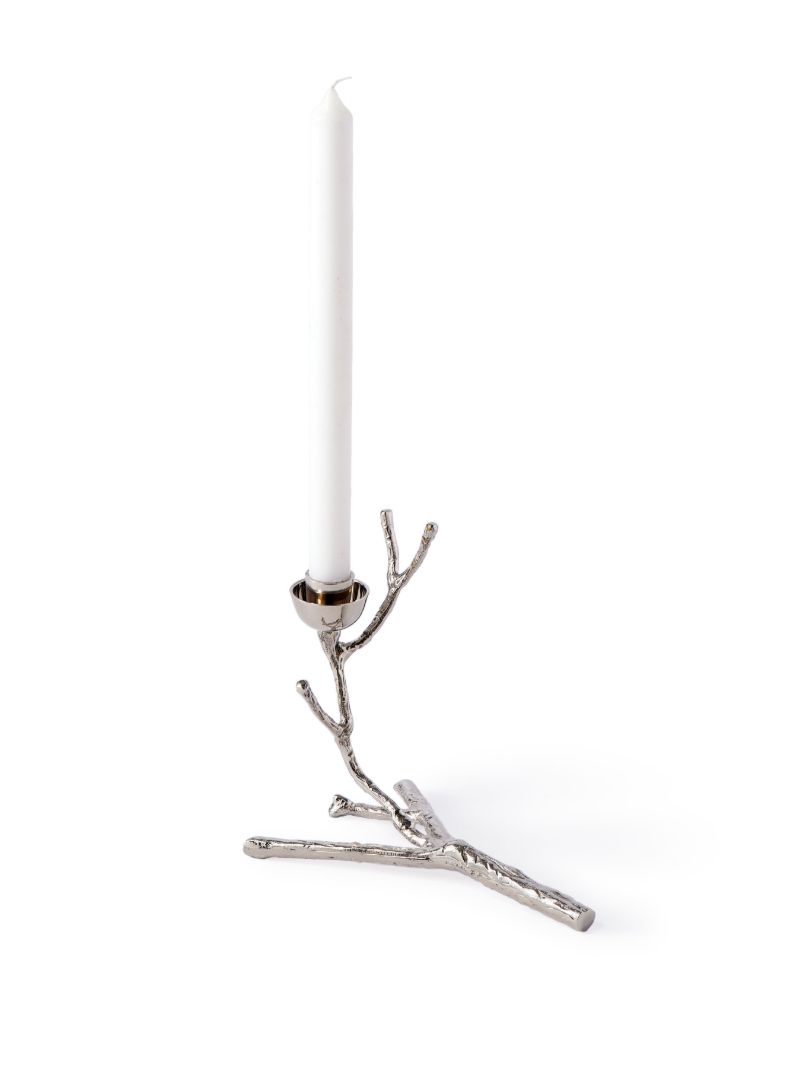 Silver-tone Twiggy Nickel Candle Holder