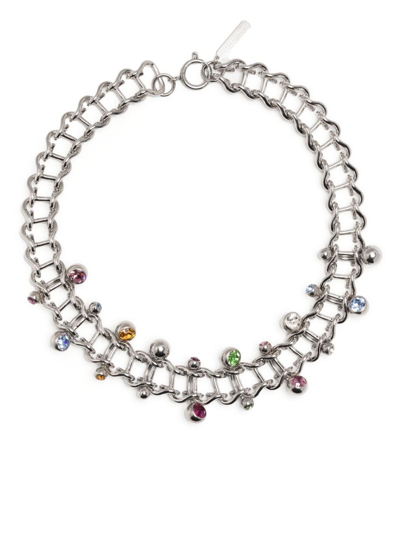 Silver-tone Mindy Crystal Choker Necklace
