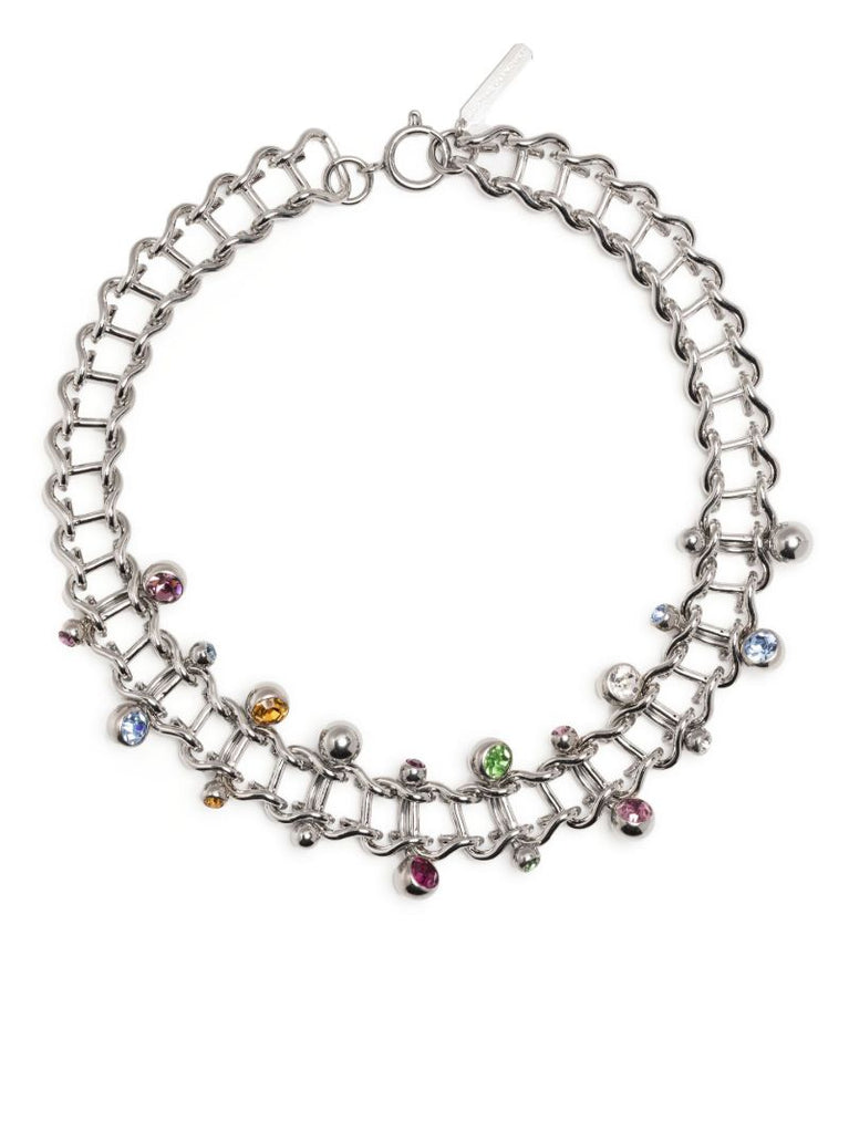 Silver-tone Mindy Crystal Choker Necklace