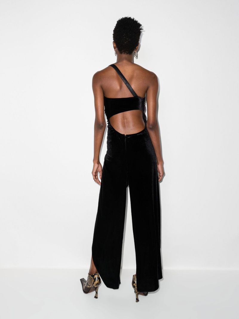 One Shoulder Asymmetric Velvet Dress