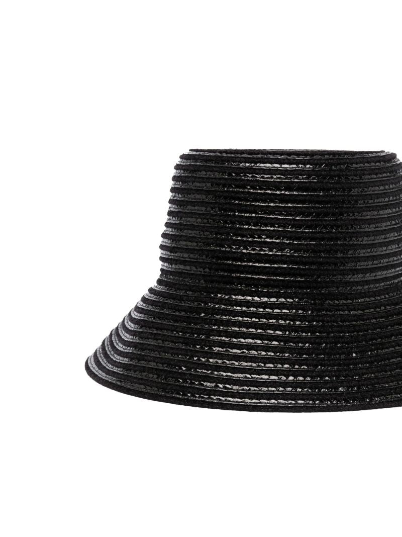 Black Ida Striped Bucket Hat