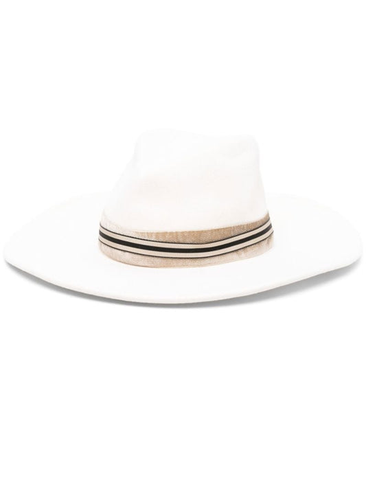 White Jeanne Wool Fedora Hat