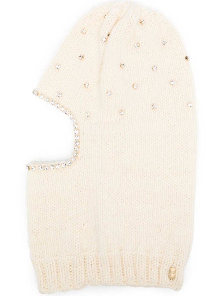 Neutral Crystal Embellished Balaclava