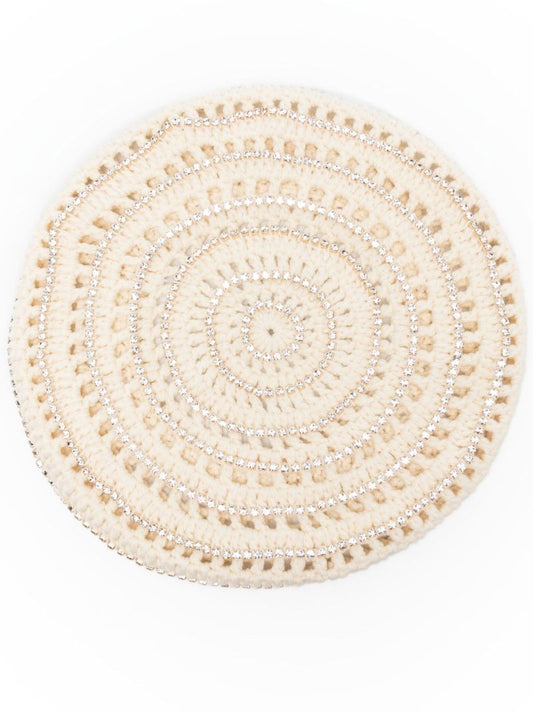 Neutral Crystal Embellished Beret