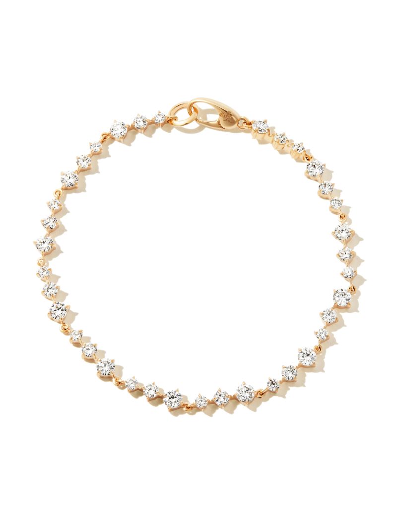 18k Yellow Gold Wave Ã_x0083_â_x0080_°clat Diamond Tennis Bracelet