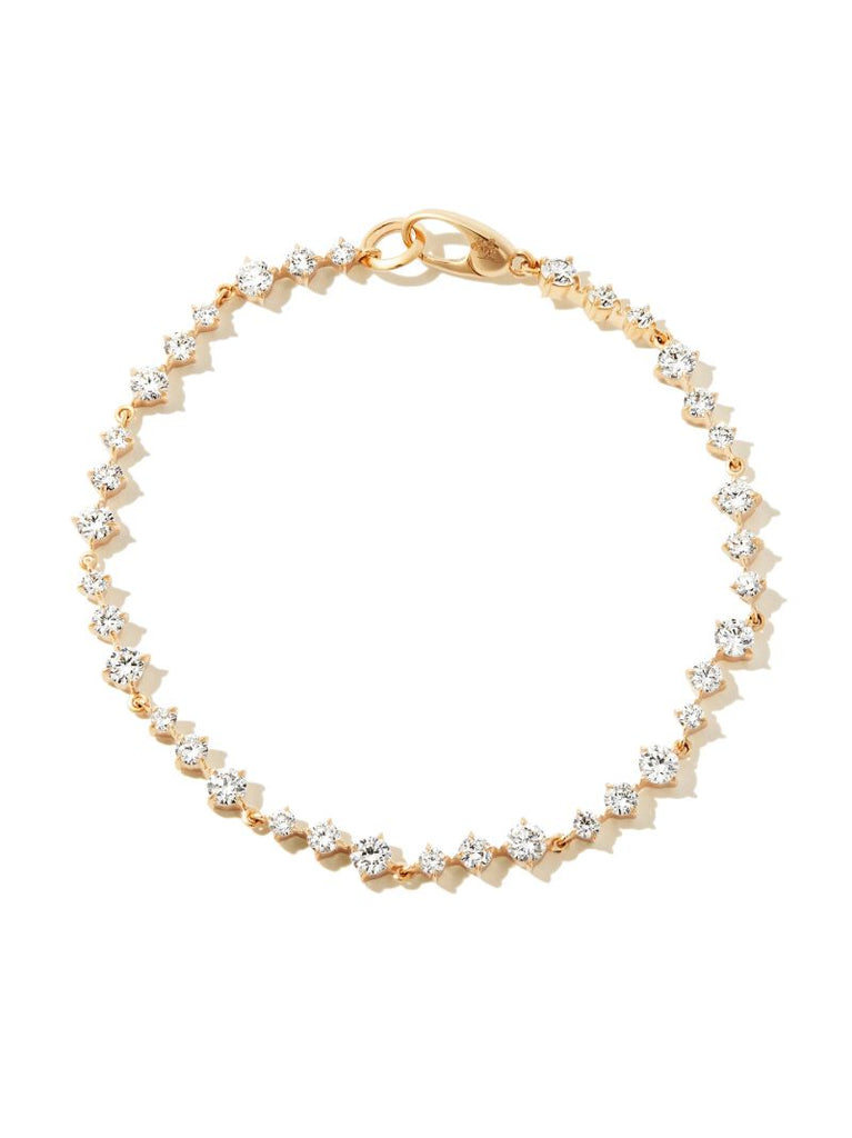 18k Yellow Gold Wave Ã_x0083_â_x0080_°clat Diamond Tennis Bracelet