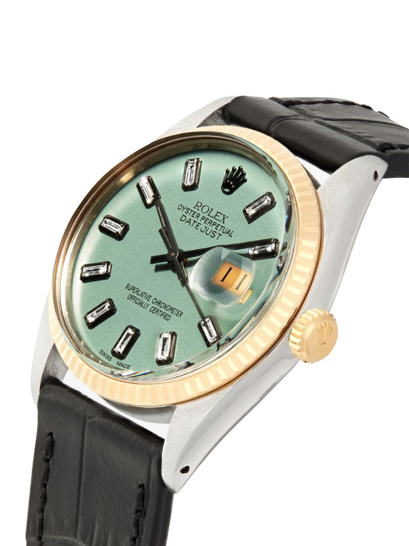 18k Yellow Gold Reworked Vintage Rolex Oyster Perpetual Datejust Watch