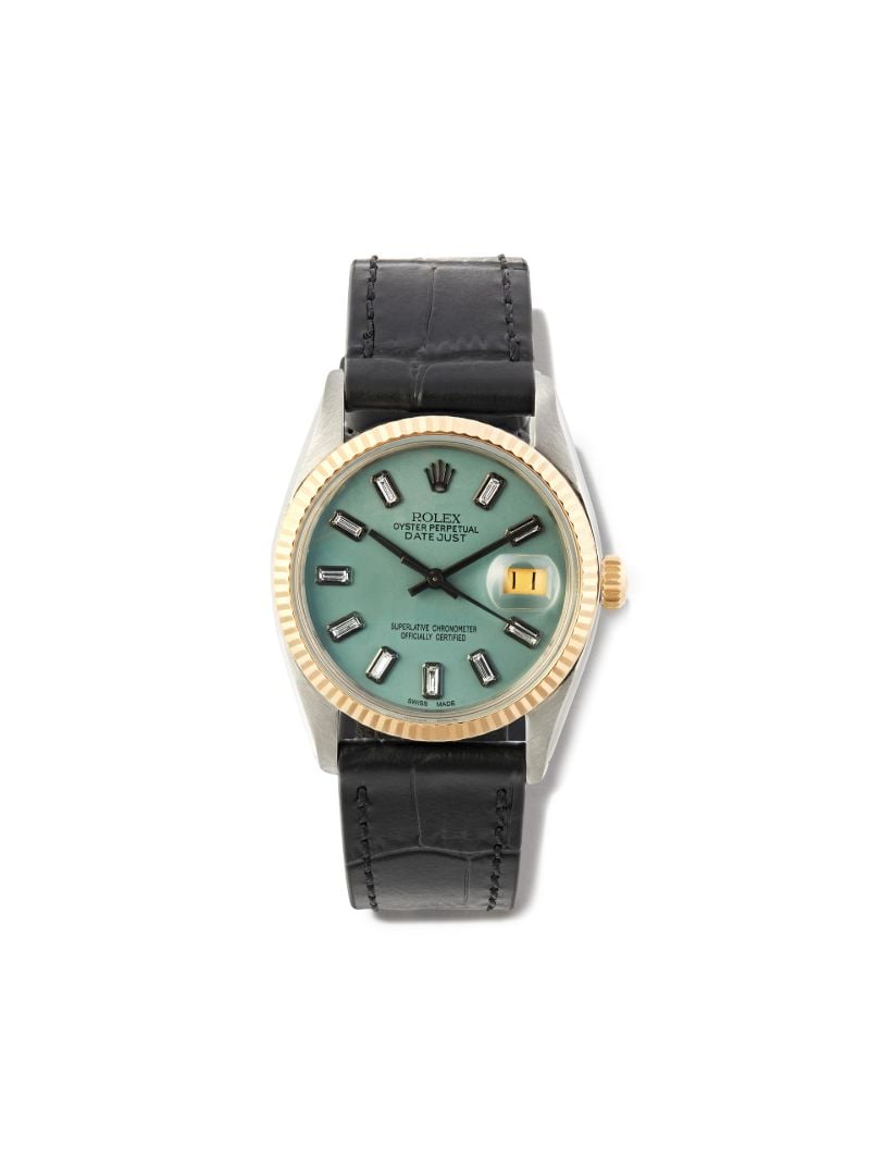 18k Yellow Gold Reworked Vintage Rolex Oyster Perpetual Datejust Watch