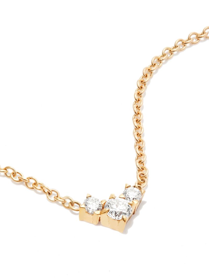 14k Yellow Gold Ã_x0083_â_x0080_°clat Three Diamond Necklace