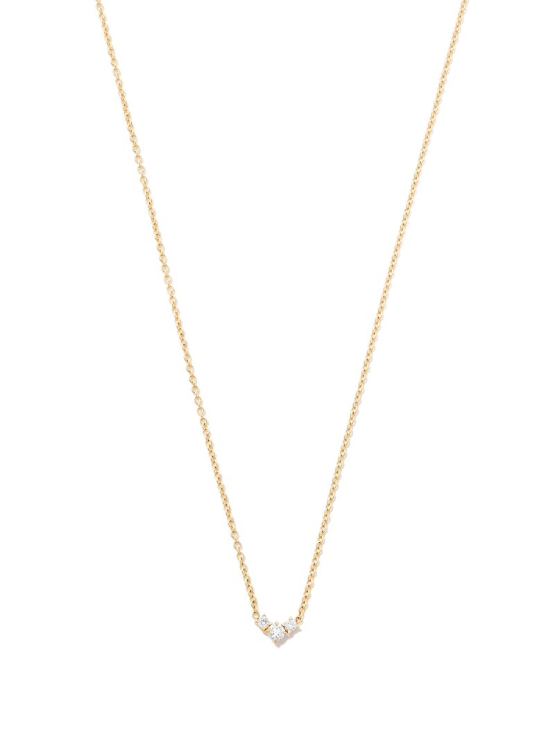 14k Yellow Gold Ã_x0083_â_x0080_°clat Three Diamond Necklace