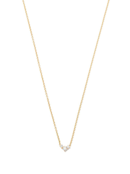14k Yellow Gold Ã_x0083_â_x0080_°clat Three Diamond Necklace