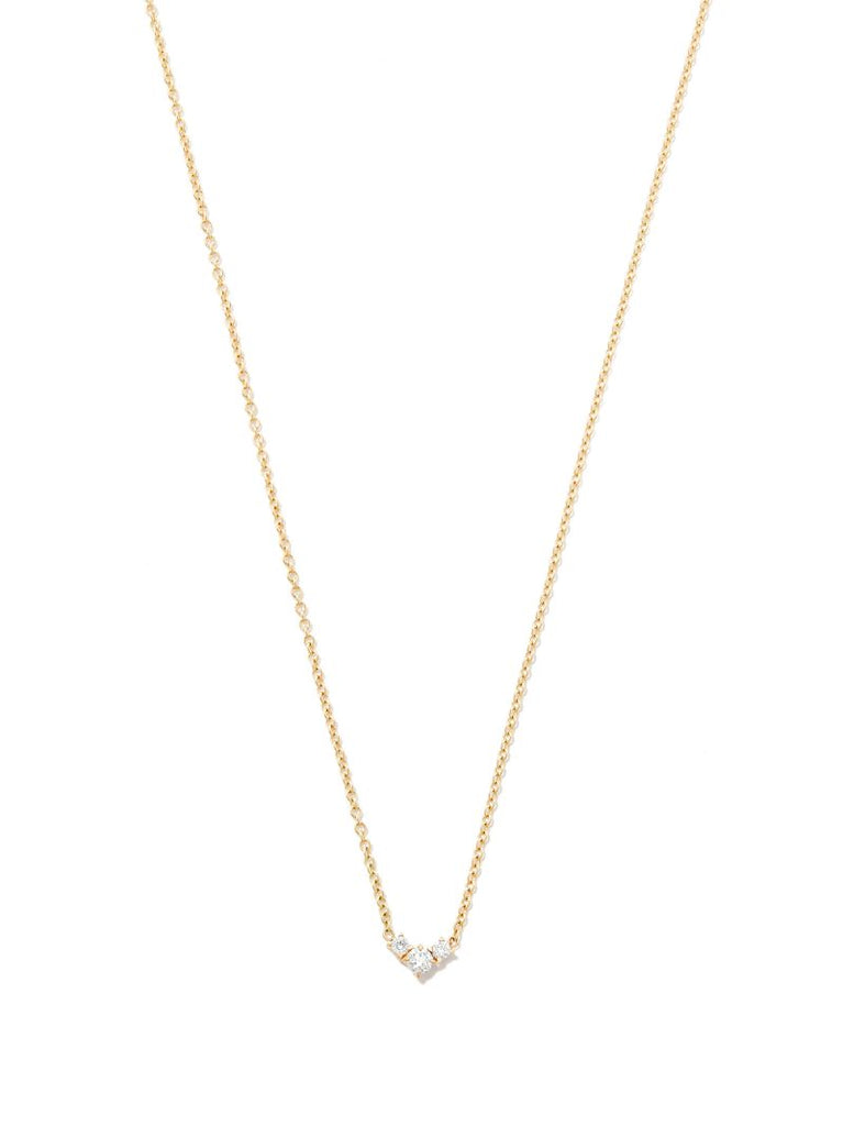 14k Yellow Gold Ã_x0083_â_x0080_°clat Three Diamond Necklace