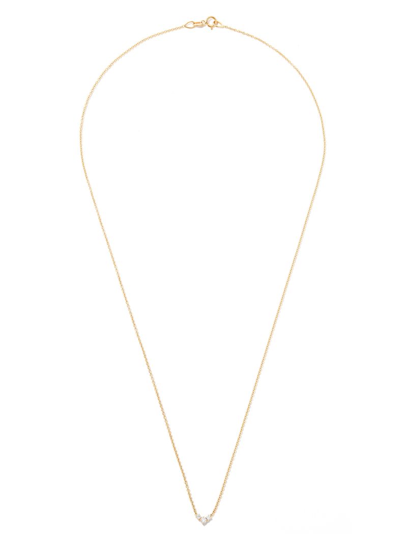 14k Yellow Gold Ã_x0083_â_x0080_°clat Three Diamond Necklace