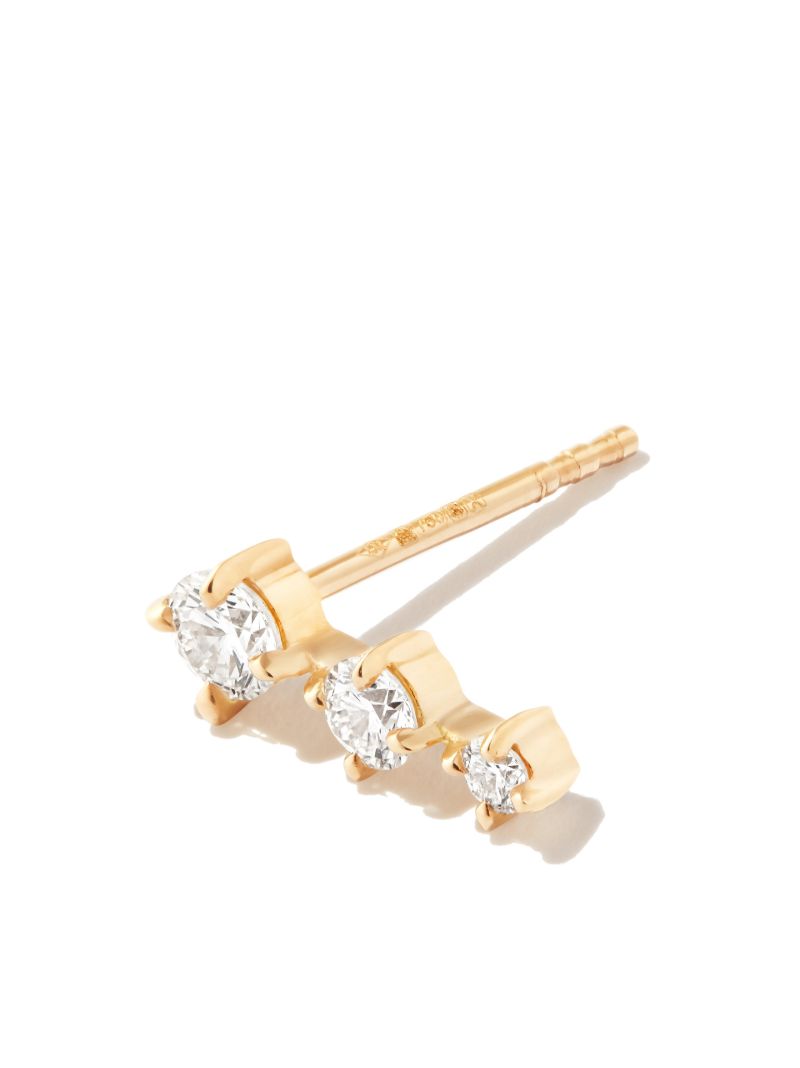 18k Yellow Gold Mini Triple Diamond Stud