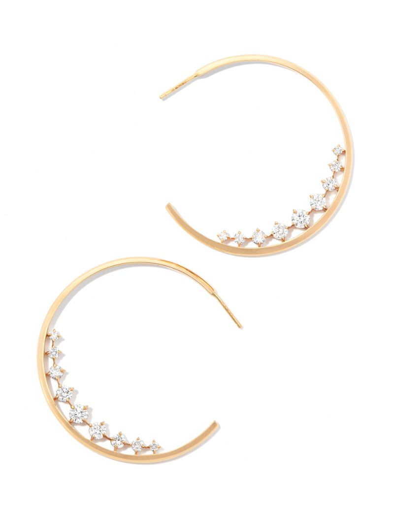 18k Yellow Gold Ã_x0083_â_x0080_°clat Diamond Hoop Earrings