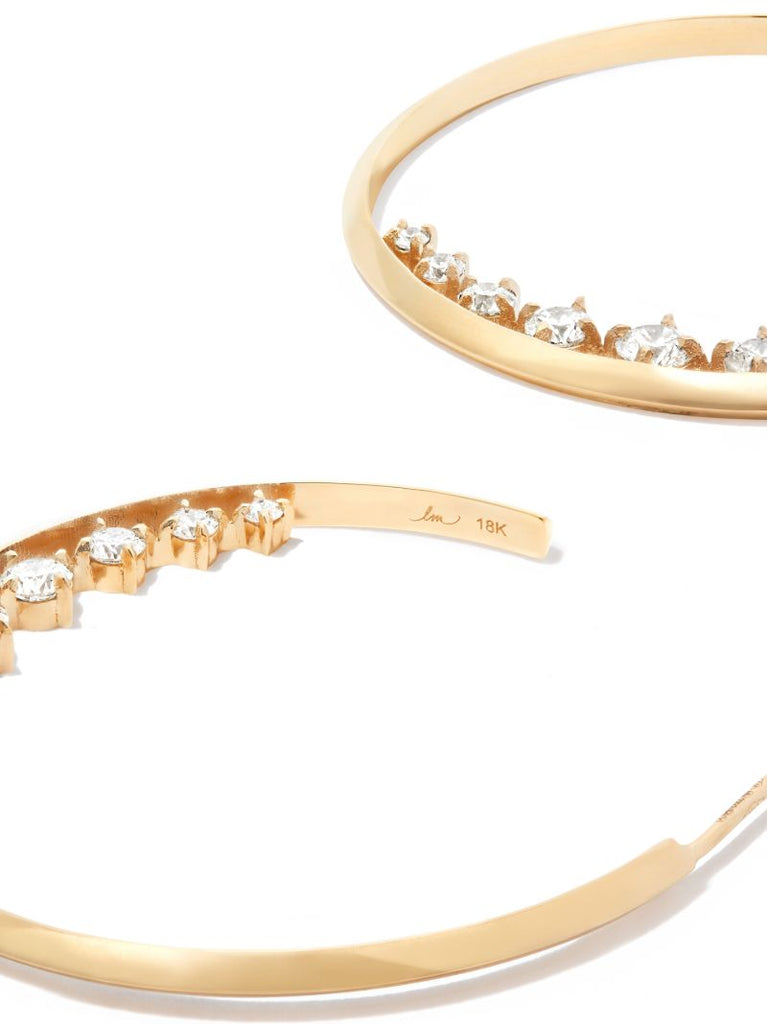 18k Yellow Gold Ã_x0083_â_x0080_°clat Diamond Hoop Earrings