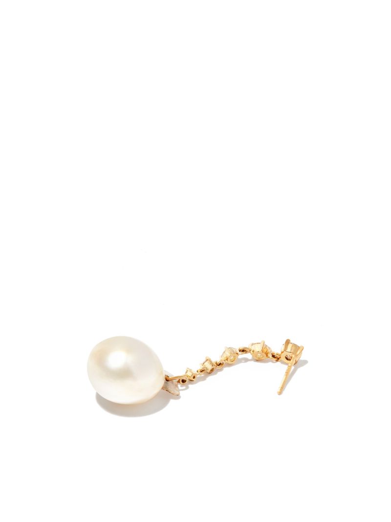 18k Yellow Gold Ã_x0083_â_x0080_°clat Pearl Diamond Earrings