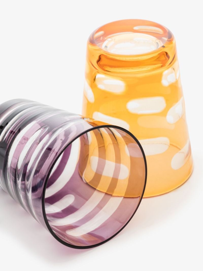 Multicoloured Tubular Tumbler Glass Set