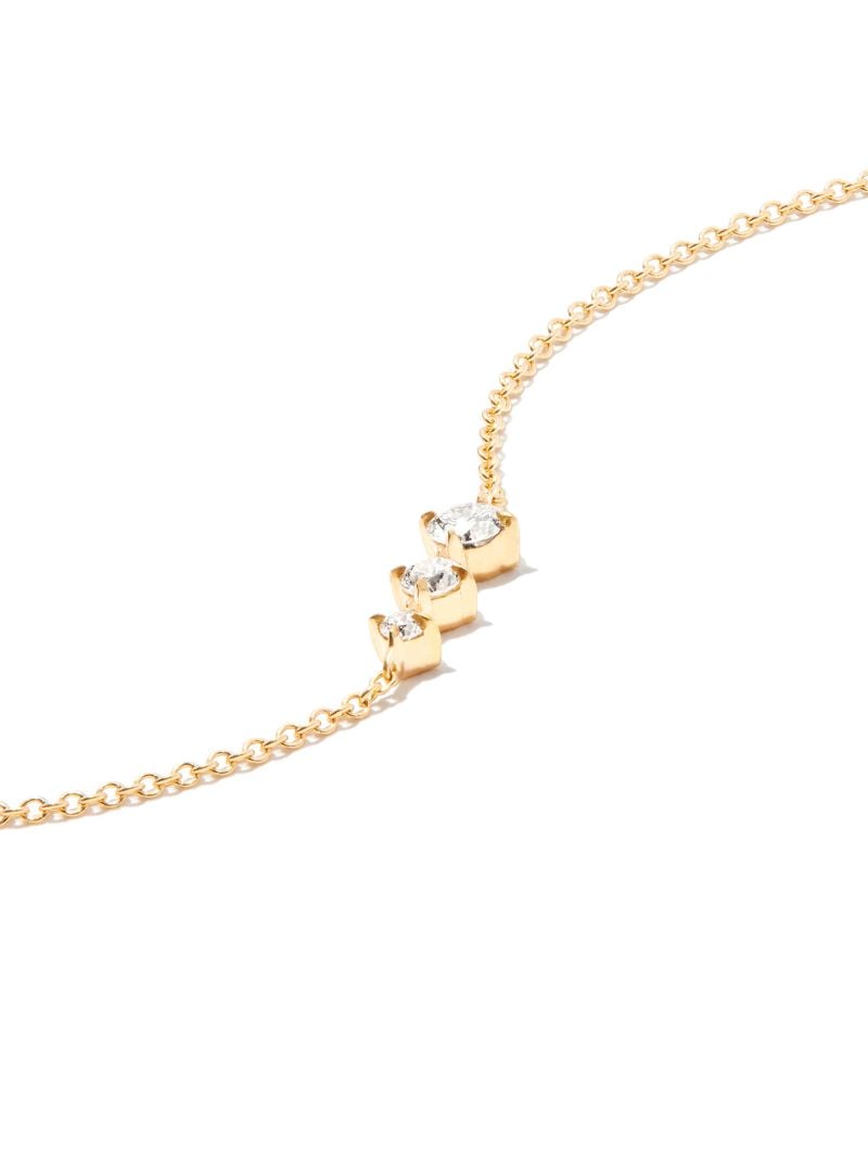 14k Yellow Gold Floating Triple Diamond Bracelet