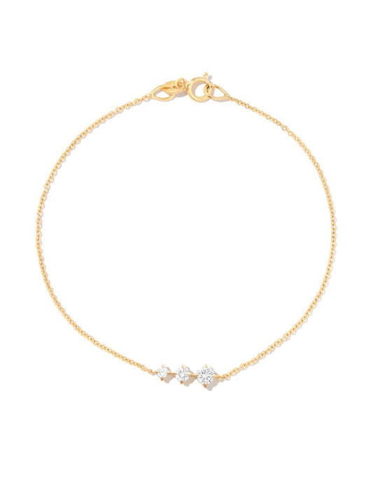 14k Yellow Gold Floating Triple Diamond Bracelet