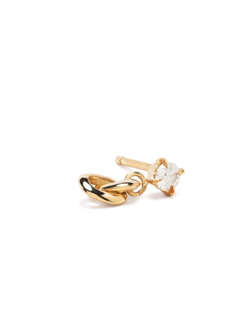 18k Yellow Gold Xs Link Diamond Drop Earrings
