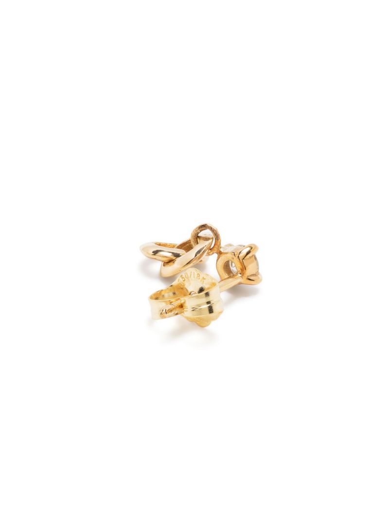 18k Yellow Gold Xs Link Diamond Drop Earrings