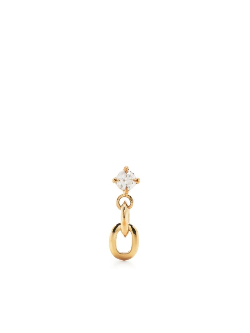 18k Yellow Gold Xs Link Diamond Drop Earrings