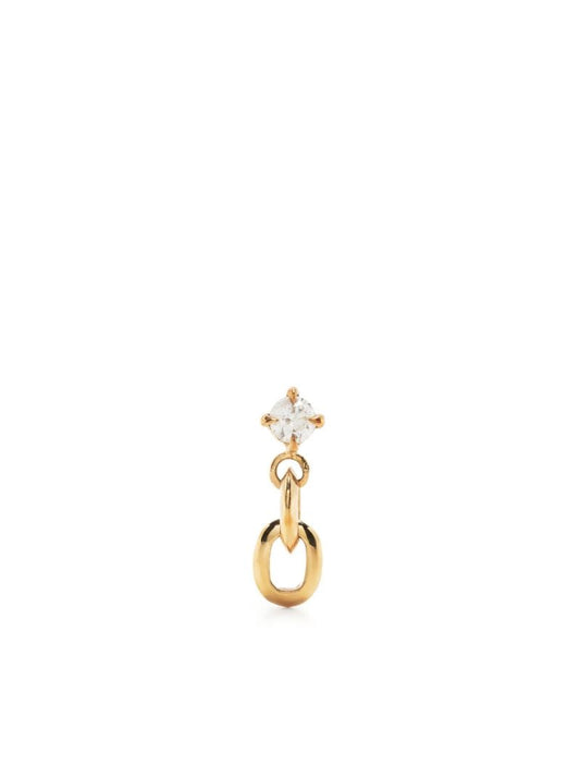 18k Yellow Gold Xs Link Diamond Drop Earrings