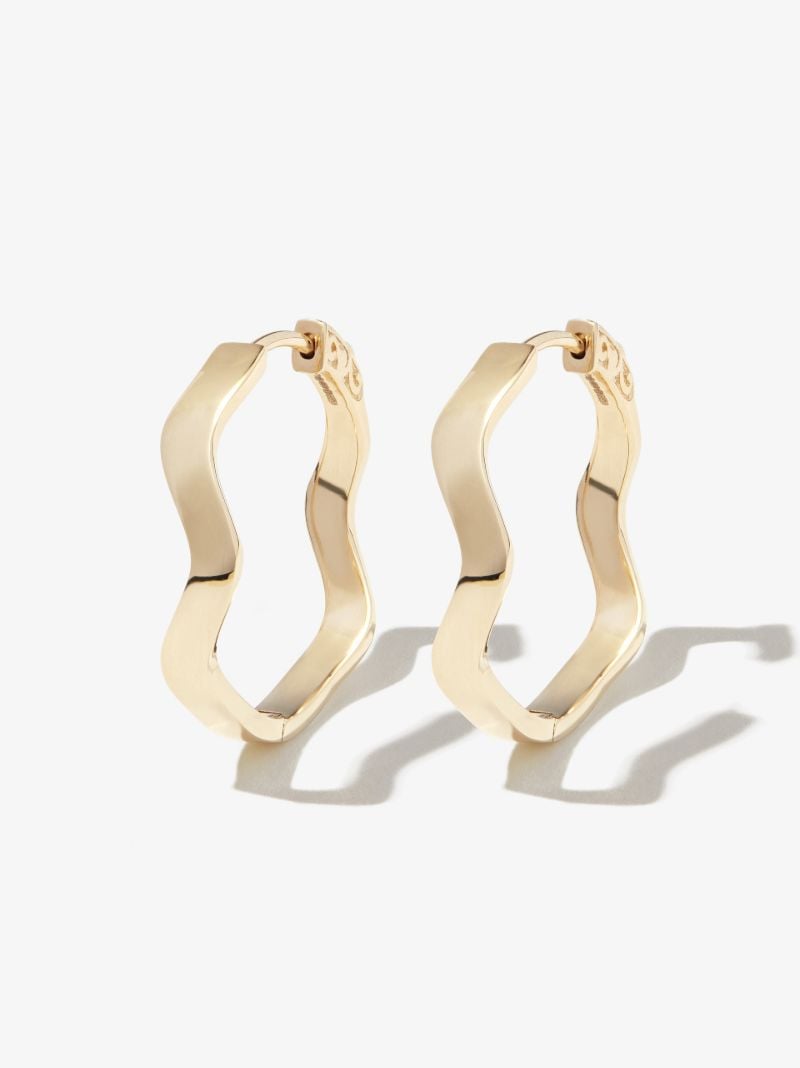 14k Yellow Gold Curve Hoop Earrings