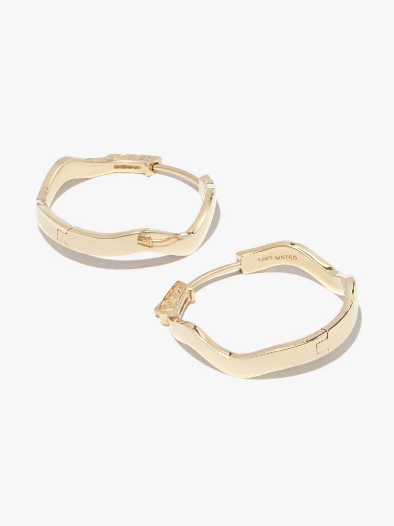 14k Yellow Gold Curve Hoop Earrings