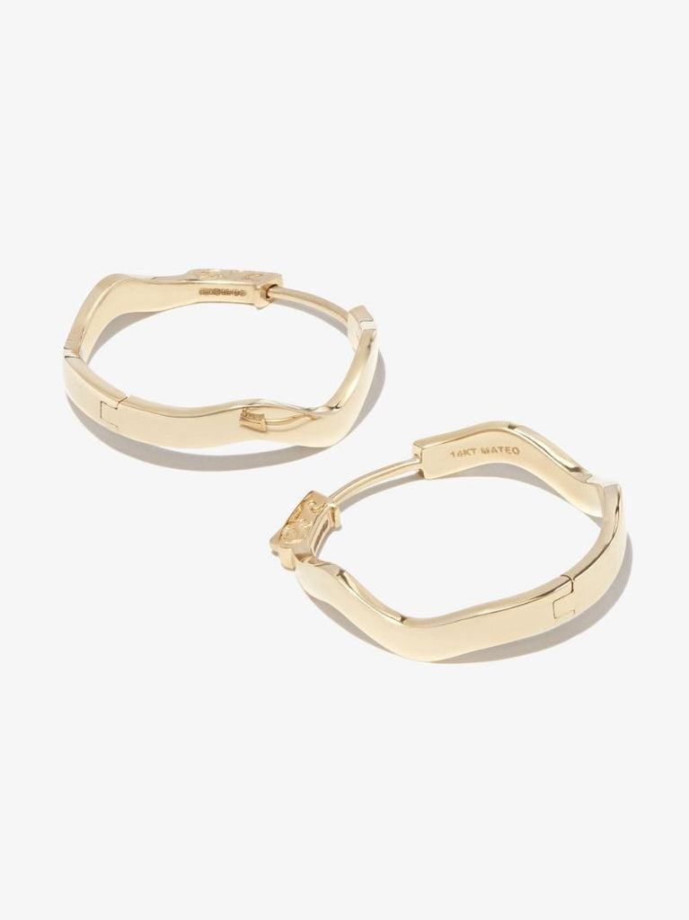 14k Yellow Gold Curve Hoop Earrings