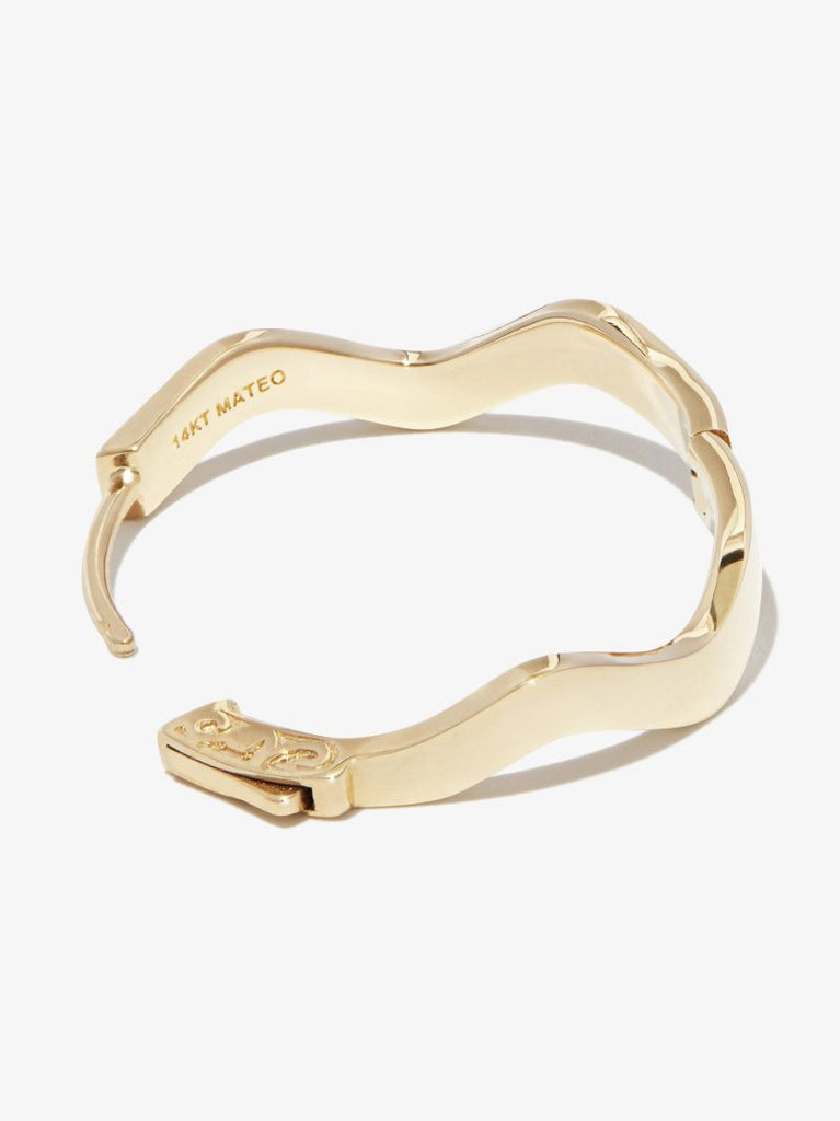 14k Yellow Gold Curve Hoop Earrings