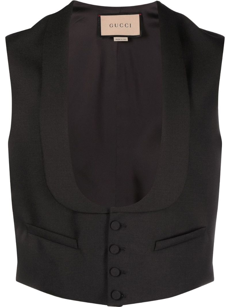 Black Single-breasted Waistcoat