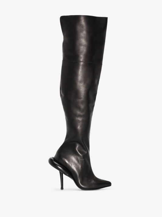 Black Cushy 110 Over-the-knee Leather Boots