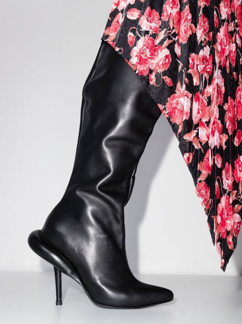 Black Cushy 110 Over-the-knee Leather Boots