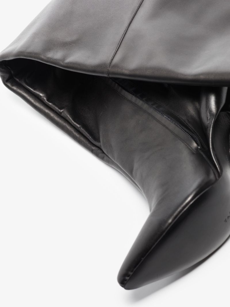 Black Cushy 110 Over-the-knee Leather Boots