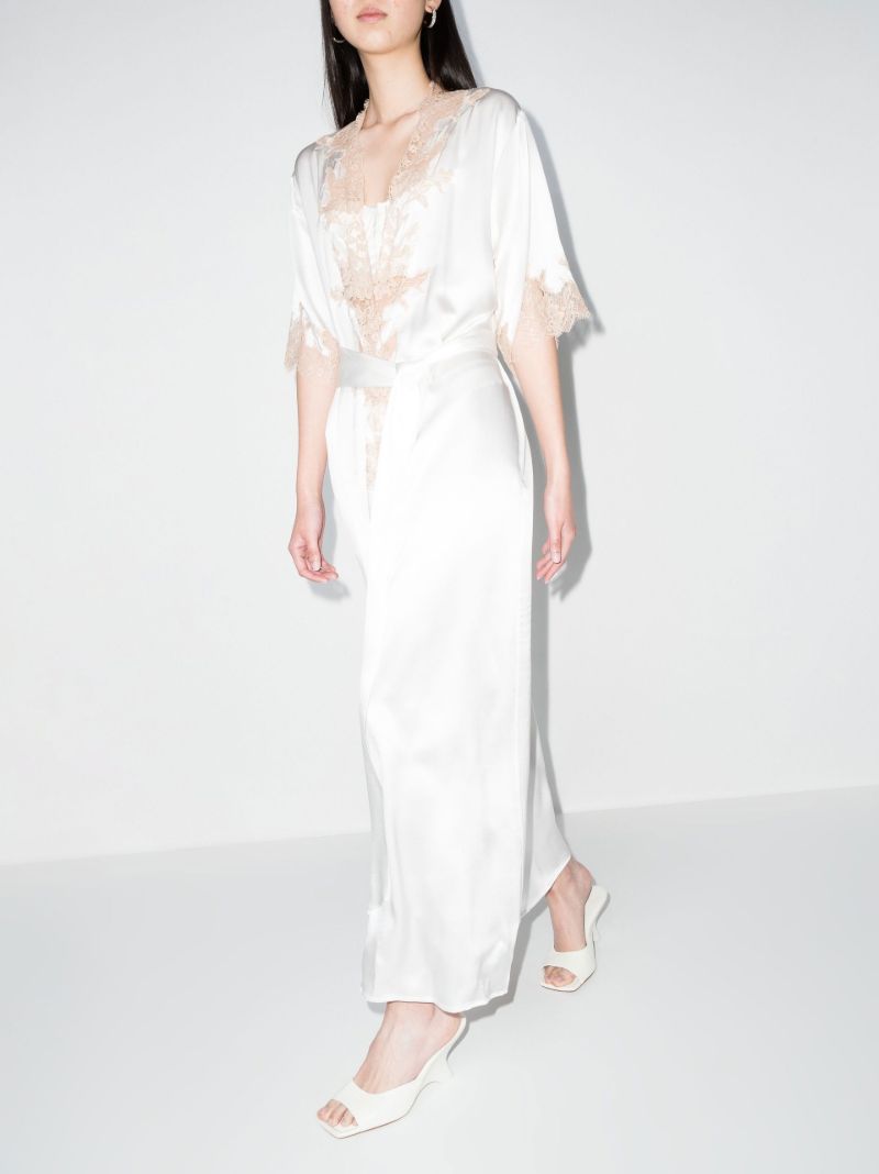 Orchid Lace Long Silk Robe