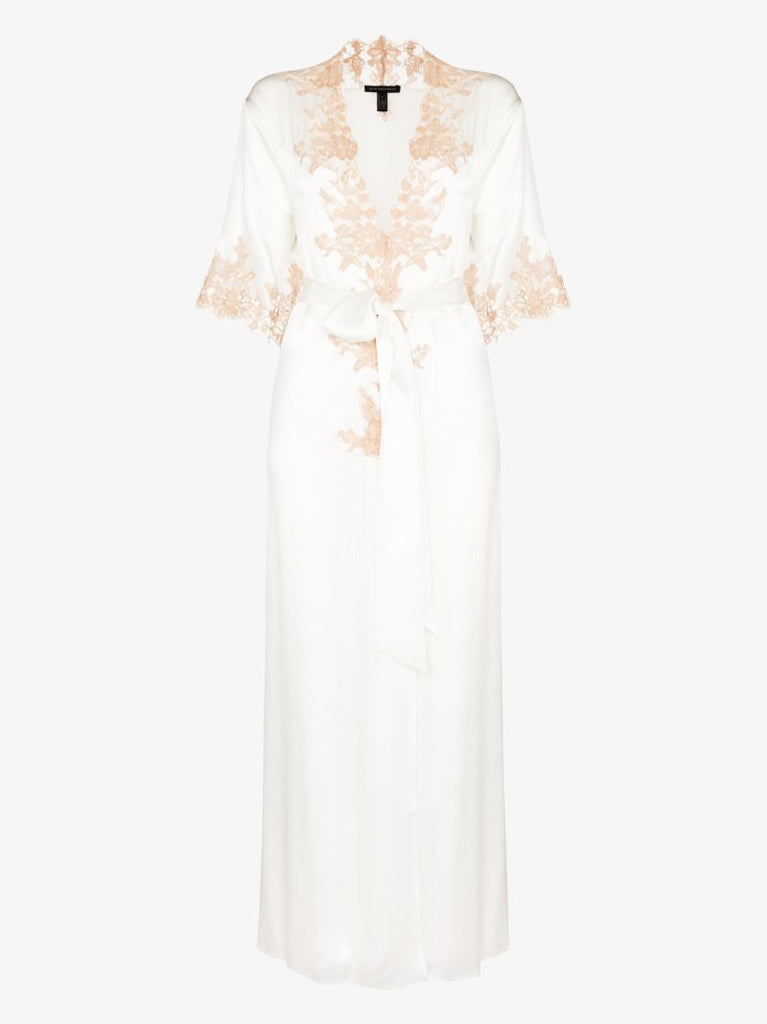 Orchid Lace Long Silk Robe