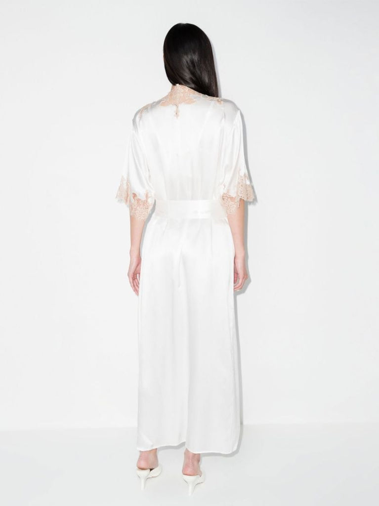 Orchid Lace Long Silk Robe