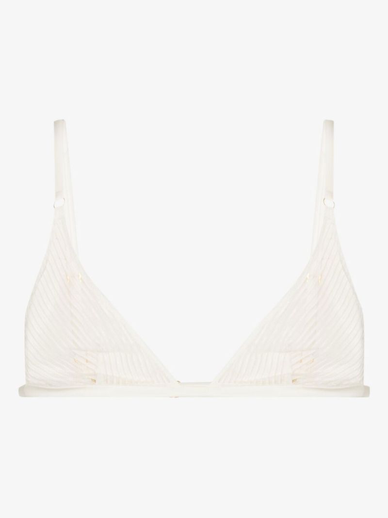 Sheer Striped Lace Demi Bra