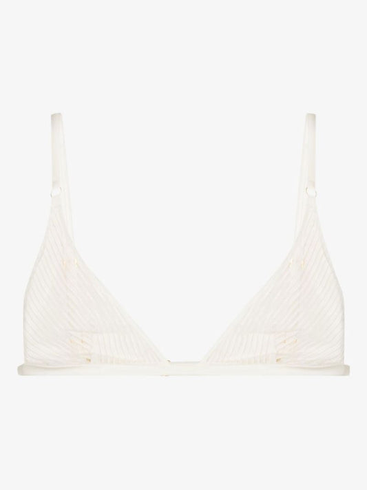 Sheer Striped Lace Demi Bra