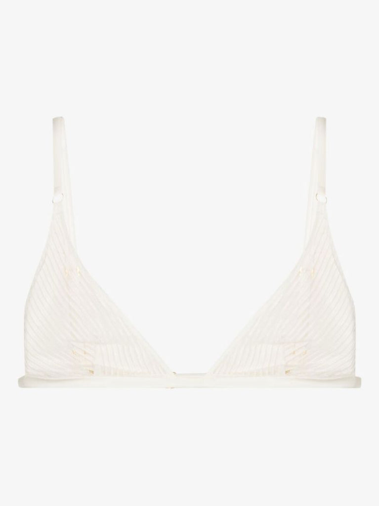 Sheer Striped Lace Demi Bra