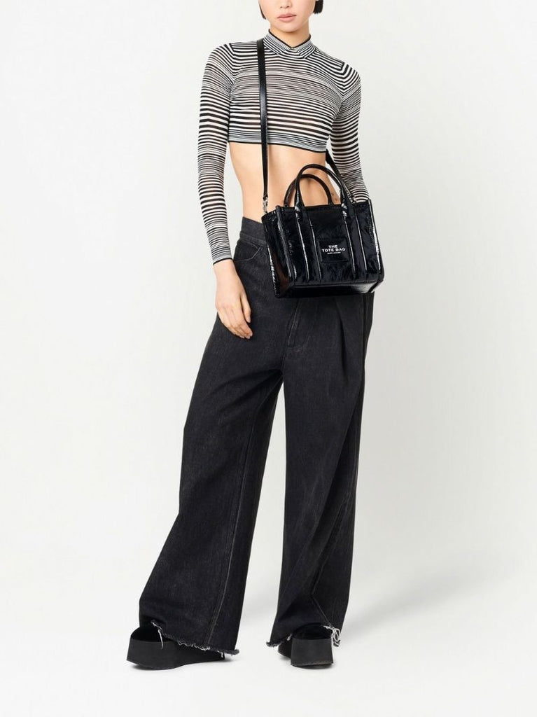 Black Mini Leather Tote Bag