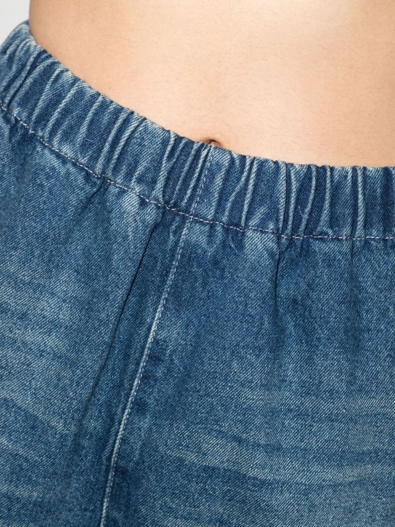 Blue Wide Leg Cropped Jeans